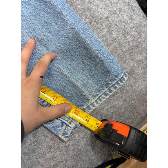 VINTAGE 90s Carhartt Jeans Mens 38x32 Blue Denim Straight Leg Grunge Workwear - Picture 4 of 6